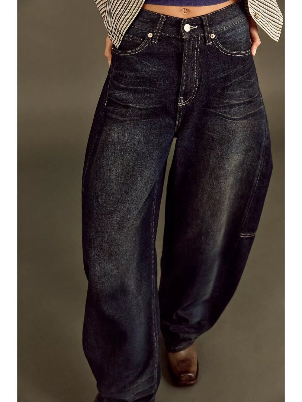 Free People We The Free Bodie Arc Jean – Distressed Dark Storm Wash NWT